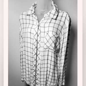 New Directions Black and White Checkered Shirt
